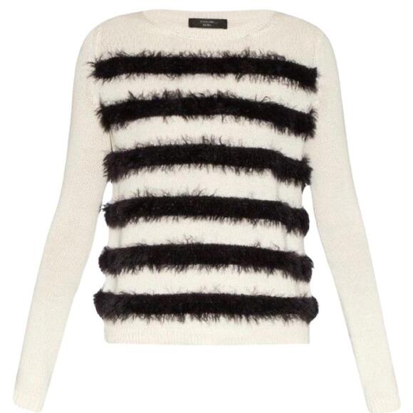 Weekend Max Mara Black and Cream Textured Stripe Sweater - Picture 1 of 10